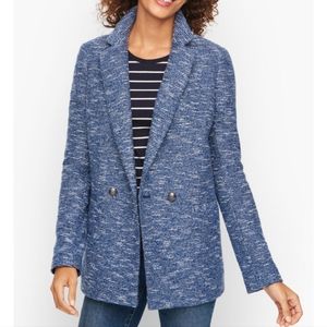Talbots Tweed Double Breasted Blazer Blue Size 10P